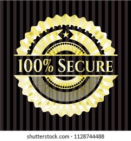 100% Secure gold shiny badge