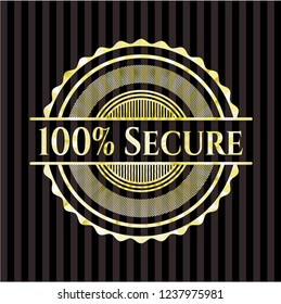 100% Secure gold shiny emblem