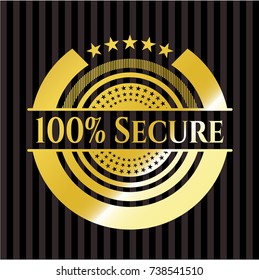 100% Secure gold shiny emblem