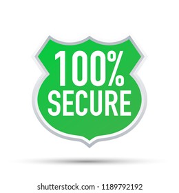 100 Secure grunge vector icon. Badge or button for commerce website. Vector stock illustration.