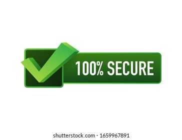 100 Secure grunge vector icon. Badge or button for commerce website. Vector stock illustration.