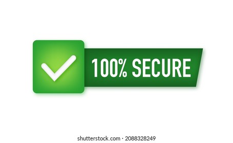 100 Secure grunge vector icon. Badge or button for commerce website. Vector stock illustration