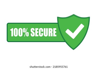 100 Secure grunge vector icon. Badge or button for commerce website. Vector stock illustration.