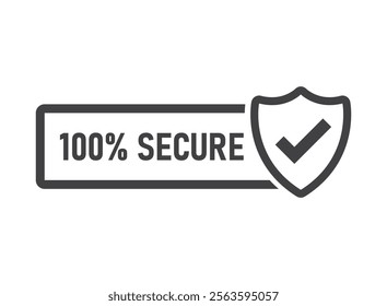 100% secure icon in flat style. Privacy guarantee vector illustration on isolated background. Safety risk sign business concept.