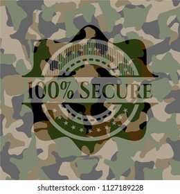 100% Secure on camo pattern
