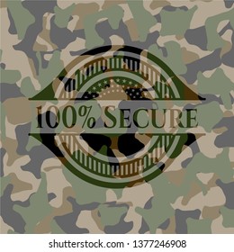 100% Secure on camouflage pattern