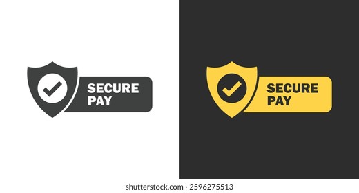 100% secure pay icon in flat style. Privacy guarantee vector illustration on isolated background. Safety risk sign business concept.