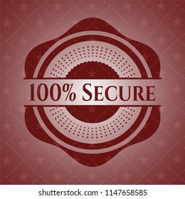 100% Secure realistic red emblem