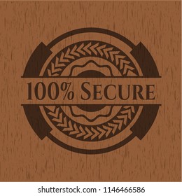 100% Secure realistic wood emblem