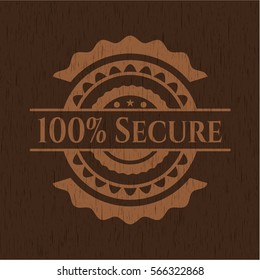 100% Secure realistic wood emblem