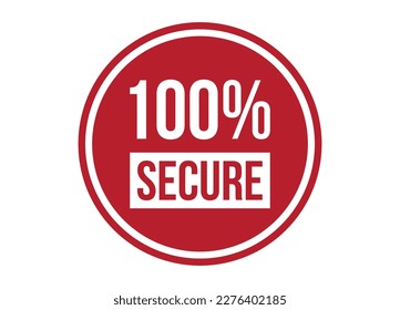 100% secure red banner design vector illustration