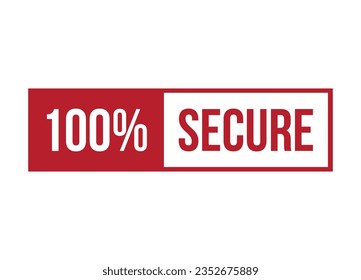 100 % sicheres rotes Banner-Design, Vektorgrafik
