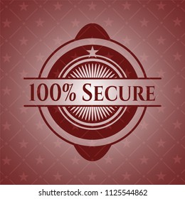100% Secure red emblem. Retro
