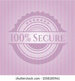 100% Secure retro pink emblem