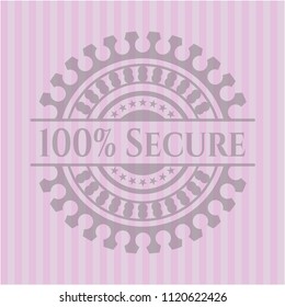 100% Secure retro pink emblem