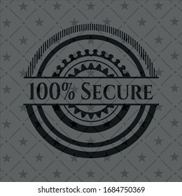 100% Secure retro style black emblem. Vector Illustration. Detailed.