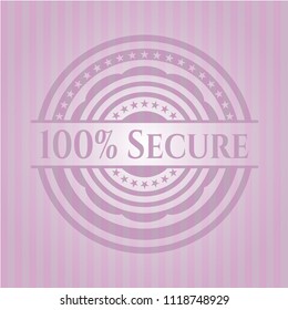 100% Secure retro style pink emblem