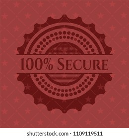  100% Secure retro style red emblem