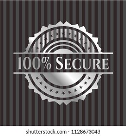 100% Secure silver emblem or badge