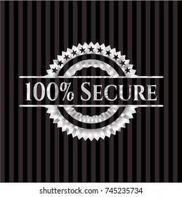 100% Secure silver emblem or badge