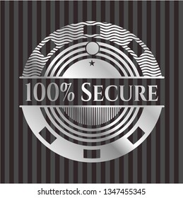 100% Secure silver shiny emblem