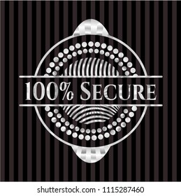 100% Secure silvery badge