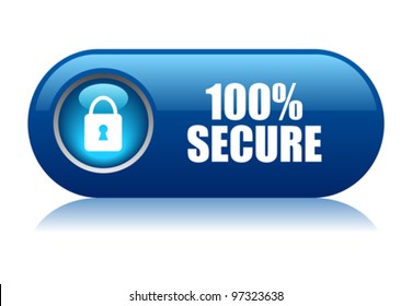 100 secure vector button