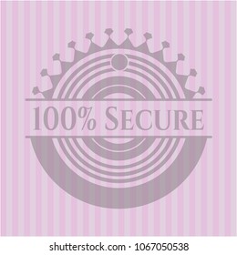 100% Secure vintage pink emblem