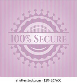 100% Secure vintage pink emblem