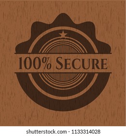 100% Secure vintage wood emblem