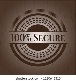 100% Secure vintage wooden emblem