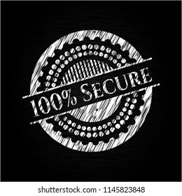 100% Secure written with chalkboard texture