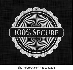 100% Secure written with chalkboard texture