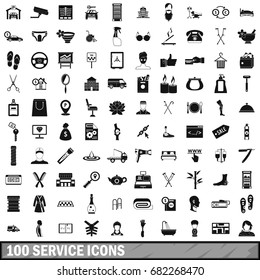 100 service icons set in simple style for any design vector illustration