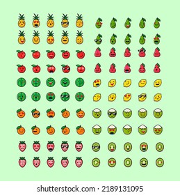 100 Set of fruits emoji