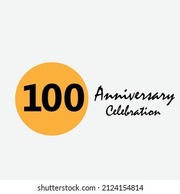 100 Set Year Anniversary Celebration Yellow Color Vector Template Design Illustration