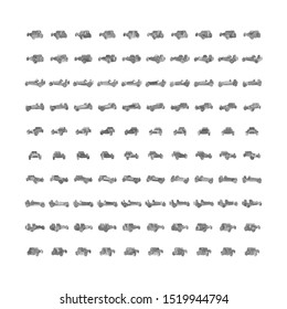 100 sets of colored car rotations