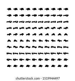 100 sets of silhouette car rotations