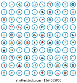 100 sewing icons set in cartoon style for any design vector illustration