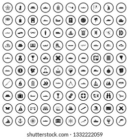 100 shipping icons set in simple style for any design vector illustration