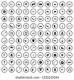 100 shoe icons set in simple style for any design vector illustration
