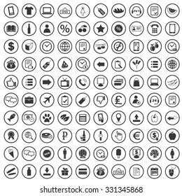 100 Shop icons set