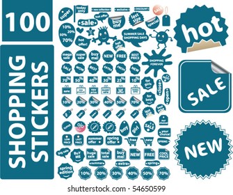 100 shop symbols. vector