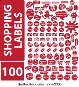 100 shopping labels - vector set