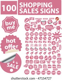 100 shopping sales signs. vector