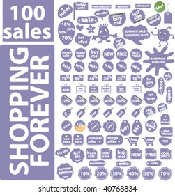 100 shopping signs. vector