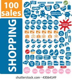 100 shopping signs. vector