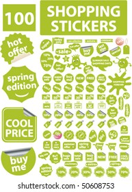 100 shopping stickers. vector