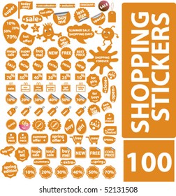 100 calcomanías. vector