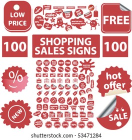 100 shopping stickers. vector